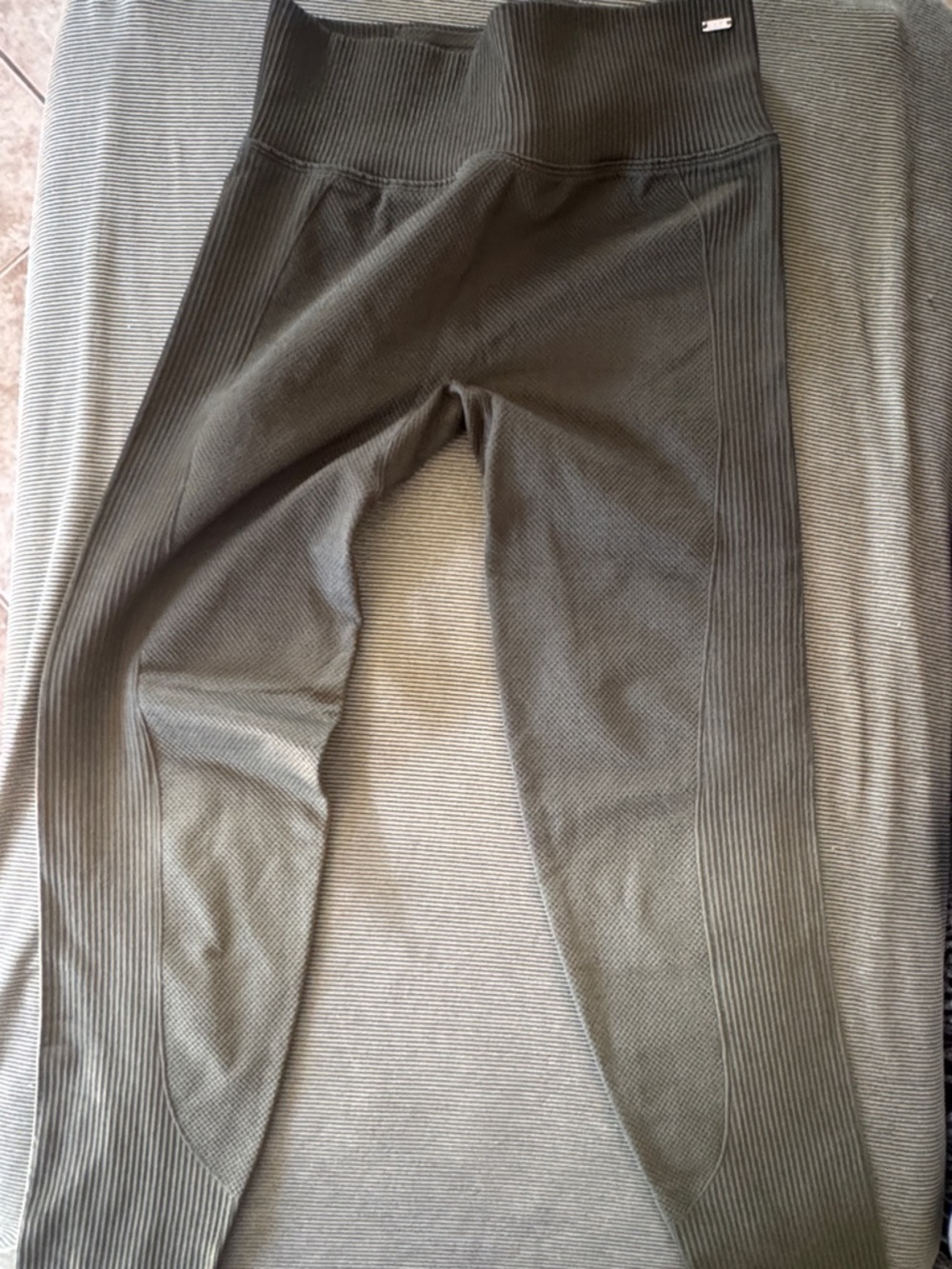 PINK Victoria's Secret Olive Ribbed Performance Joggers